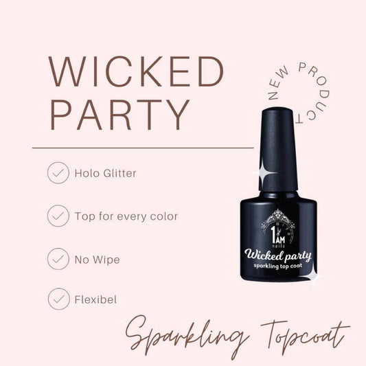 1AM Nails Wicked Party Sparkling no wipe topcoat 15 ml