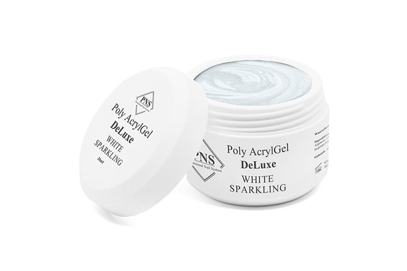 PNS Poly AcrylGel DeLuxe White Sparkling 15 ml OUDE VERPAKKING
